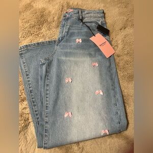 Juicy Couture Light Blue Jeans with Pink Bow Accents